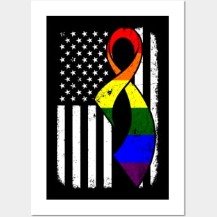 LGPT Pride American Flag Costume Gift Posters and Art